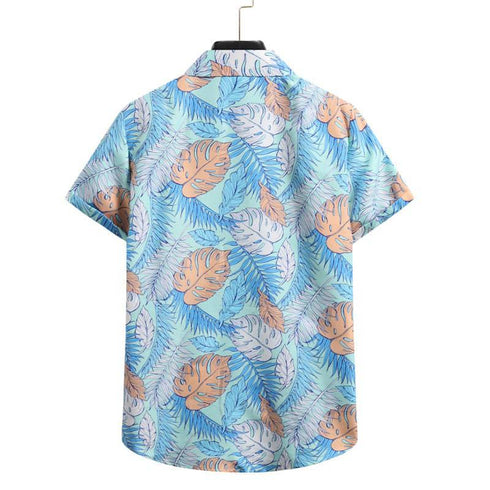 Spring And Summer Men's Beach Flower Hawaiian Shirt