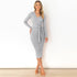 Women's Long Sleeve V-Neck Slim Dress