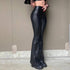 Women's PU Leather High Waist Stretch Fashion Trousers Leggings