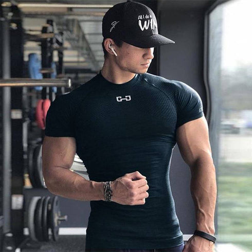 Men's Gym Short Sleeve T-shirt Quick Dry