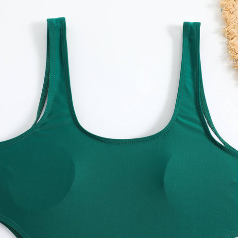 Hollow Binding Multicolor One-piece Swimwear