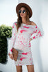 Splatter Printed One Shoulder Dress