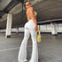 Women's Solid Color Low-waist Pleated Lace-up Hip-type Wide-leg Pants