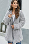 Button Front Hooded Teddy Coat - EsaModa