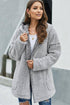 Button Front Hooded Teddy Coat - EsaModa