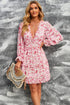 Ruffled Open Back Floral Dress