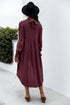 Solid Asymmetrical Patch Pleated Dress