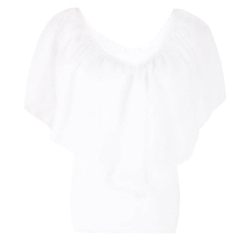 Chiffon Bat Sleeve Stitching T-Shirt Top