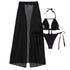 Women's Fashion Casual Solid Color Split Three-piece Suit